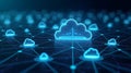 cloud computing network with server icons and data flow Royalty Free Stock Photo