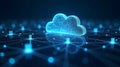 cloud computing network with server icons and data flow Royalty Free Stock Photo