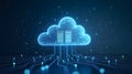 cloud computing network with server icons and data flow Royalty Free Stock Photo
