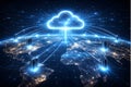 Cloud Computing Network Technology Illustration with Global Data Connection Background for Digital Infrastructure Concept Royalty Free Stock Photo