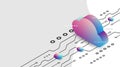 Cloud computing network technology. Online communication background