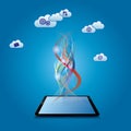 Cloud computing and networking design concept. Royalty Free Stock Photo