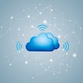 Cloud computing and networking design concept. Royalty Free Stock Photo