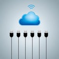 Cloud computing and networking design concept Royalty Free Stock Photo