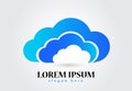 Cloud computing networking logo web image vector Royalty Free Stock Photo