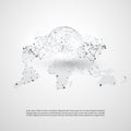 Cloud Computing and Networks - Abstract Global Digital Network Connections, Technology Concept Royalty Free Stock Photo