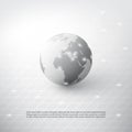 Cloud Computing and Networks Concept with Earth Globe - Abstract Global Digital Connections, Technology Background Royalty Free Stock Photo