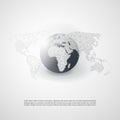 Cloud Computing and Networks with World Map - Abstract Global Digital Network Connections, Technology Concept Background Royalty Free Stock Photo