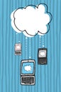 Cloud computing / Notebooks and netbooks Royalty Free Stock Photo