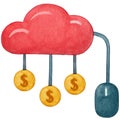 Cloud Computing and Online Earnings Concept Royalty Free Stock Photo