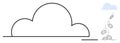 Cloud Computing Concept with Coins Falling Online Revenue and Digital Storage Technology Royalty Free Stock Photo