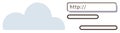 Cloud Computing and Online Navigation Concept with URL Search Bar and Simplistic Design Royalty Free Stock Photo
