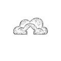 Cloud computing online storage low poly. Polygonal future modern internet business technology. White gray monochrome Royalty Free Stock Photo