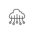 Cloud computing outline icon Royalty Free Stock Photo