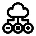 Cloud Accounting, Cloud Service, Cloud Platform Outline Icon Royalty Free Stock Photo