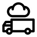 Cloud Logistics, Cloud Supply Chain, SCM Outline Icon Royalty Free Stock Photo