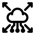 Cloud Deployment, Cloud Computing, Cloud Service Outline Icon Royalty Free Stock Photo