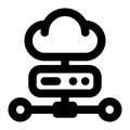 Cloud Hosting, Cloud Server, Cloud Service Outline Icon Royalty Free Stock Photo