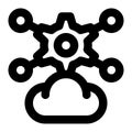 Cloud Infrastructure, Cloud Computing, Cloud Service Outline Icon Royalty Free Stock Photo