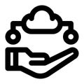 Cloud Service, Cloud Platform, Cloud Computing Outline Icon Royalty Free Stock Photo