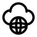 Public Cloud, Cloud Computing, Cloud Service Outline Icon Royalty Free Stock Photo