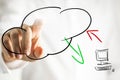 Cloud computing pictogram on a virtual interface Royalty Free Stock Photo