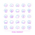 Cloud computing pixel perfect gradient linear vector icons set Royalty Free Stock Photo
