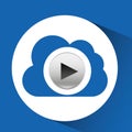 Cloud computing play button multimedia Royalty Free Stock Photo