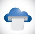 Cloud computing printer cloud illustration design Royalty Free Stock Photo