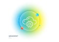 Cloud computing process line icon. Internet data storage sign. Gradient blur button. Vector Royalty Free Stock Photo