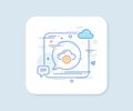 Cloud computing process line icon. Internet data storage sign. Vector Royalty Free Stock Photo