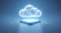Cloud Computing Processor for Tech Professionals: Secure Data Transfer and Digital Innovation. Royalty Free Stock Photo