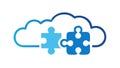 Cloud Computing Puzzle, Data Storage Solution, vector design Generative AI Royalty Free Stock Photo