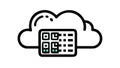 Cloud Computing with QR Code Data Access, vector design Generative AI Royalty Free Stock Photo