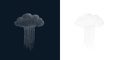Cloud computing raining data stream on transparent background Royalty Free Stock Photo