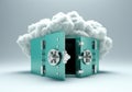 Cloud Computing Ransomware Cyber Security Internet Technology 3d illustration. AI Generative