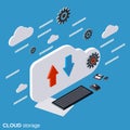 Cloud computing, remote data storage concept