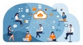 Cloud Computing and Remote Teamwork Illustration Digital Data Storage and Global Collaboration Royalty Free Stock Photo