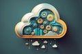 Cloud computing revolutionizing business operations with automation and smart algorithms Royalty Free Stock Photo