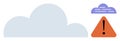 Cloud Computing Risk Alert with Warning Sign Highlighting Data Security Concerns Royalty Free Stock Photo