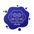 cloud computing, saas icon, line vector