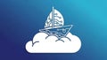 Cloud Computing Sailboat with Circuit Board Design Royalty Free Stock Photo