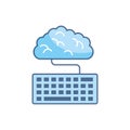 Cloud computing school education learning line and fill Royalty Free Stock Photo