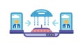 Cloud Computing for Seamless Data Streaming to Devices, vector design Generative AI Royalty Free Stock Photo