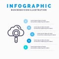 Cloud, Computing, Search, Find Blue Infographics Template 5 Steps. Vector Line Icon template Royalty Free Stock Photo