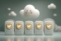 Cloud Computing Security Concept with Happy Cloud and Secure Data Servers Generative AI Royalty Free Stock Photo