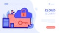Cloud computing security concept landing page. Royalty Free Stock Photo