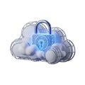 Cloud computing security concept with padlock for data protection network Royalty Free Stock Photo