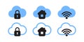 Cloud Computing Security and Connectivity Icon Set Royalty Free Stock Photo