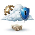 Cloud computing security and data protection services Royalty Free Stock Photo